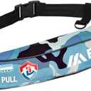 Automatic Inflatable Belt Pack Water Sports Jacket Waist Belt PFD for SUP Paddleboarding Fishing Boating Kayakingfit 80-330 lbs (Blue camouflage)