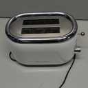 MELLERHOME Retro Toaster 2 Slice, 7 Browning Levels, 3 Functions (Reheat, Defrost, Cancel), Stainless Steel Features, Removable Crumb Tray, Under Base Cord Storage, White Toaster Kitchen Appliances