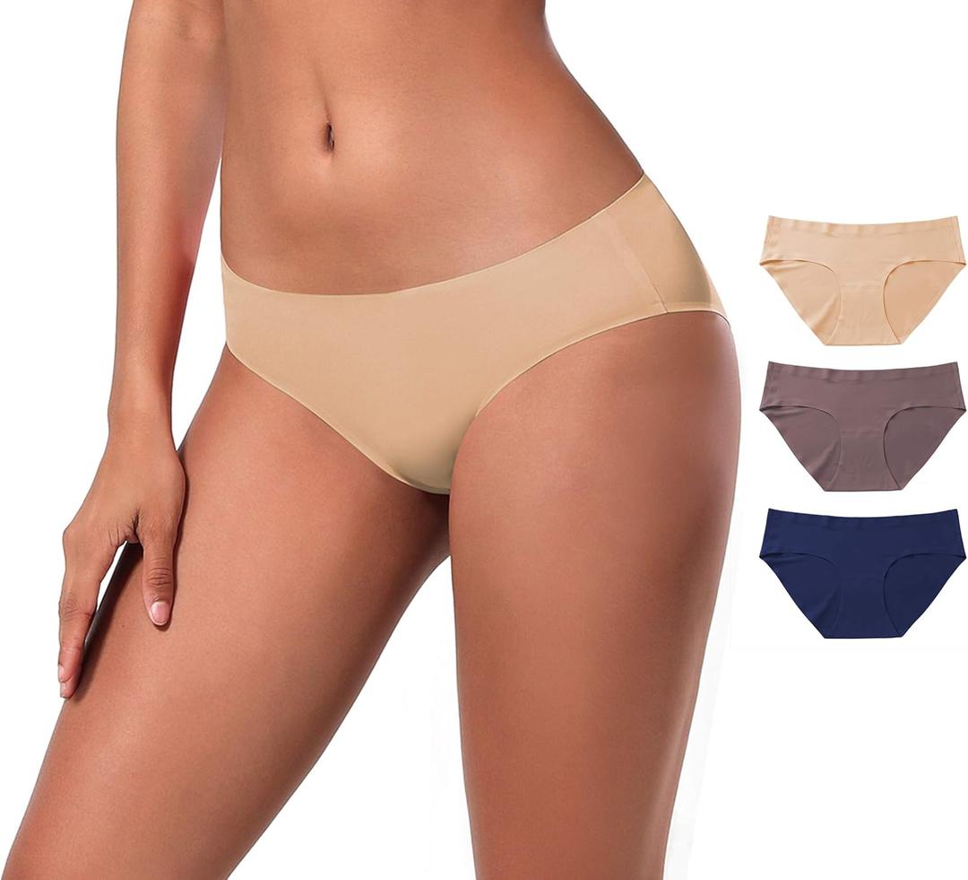 BUBBLELIME XS-XXL Sexy Bikini Panties Womens Low Rise String Soft Breathable Underwear Bonded No Show (6 Pack&3 Pack&1 Pack) (Large)