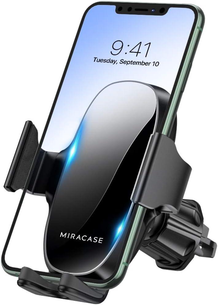 Miracase Phone Holders for Your Car with Metal Hook Clip, Air Vent Cell Phone Car Mount, Hands Free Universal Automobile Cradle Fit for iPhone Android and All Smartphones, Classic Black (1 Pack)