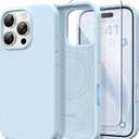 GONEZ Magnetic for iPhone 16 Pro Case, [Compatible with MagSafe] Anti-Scratch Microfiber Lining & Screen Protector, Silicone Camera Control, Shockproof Slim Phone Cover 6.3 inch, Blue