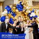 Leesoot All In One 136pcs Royal Blue & Gold Balloons Arch Garland Kit, 18/12/10/5 inch Latex Balloons for Celebration Graduation Festival Birthday Party Baby Shower Decoration