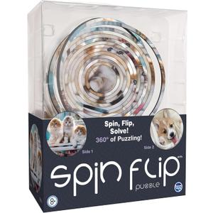 Spin Flip Puzzle - Puppies & Kittens - Spin it, Flip it, Solve it! for Those who Love Brain teasers! Adult Fidget Toy. Great Gift for Mom, Dad, Teens, Men and Women
