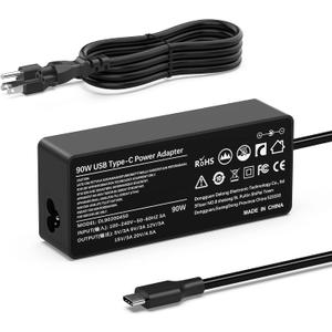 90W 65W USB-C Laptop Charger for HP Spectre x360, Dell XPS 13 Precision 3540, Lenovo IdeaPad Series with DC USB C Fast Charging Adapter Power Supply Cord