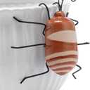 2 x Napco Imports Decorative Home or Garden 4.75 x 5 Inch Flower Pot Planter Hugger Hanger Glossy Brown and Raw Ceramic Beetle
