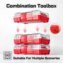 Geinxurn 42Pieces Impact Screwdriver Bits Set, Magnetic S2 Steel Phillips/Slotted/Square/Torx Insert Power Bits Tips, Impact Bit Holder with Red Storage Box Case