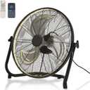AHAWILL 20" High Velocity Metal Floor Fan with Light,6-Speed Plug-in Fan with Remote & APP,Industrial Fan with Rear Buttons,360 Tilt & 3CCT,Wall Mountable,Anti-Vibration for Garage,Warehouse,Shop,Gym