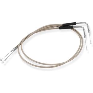 35.4" 55" 59" Stainless Steel Throttle Cable Wire Kit Idle Cable Compatible with Harley Dyna Softail XL 883 1200 Fat Boy Heritage Road King Motorcycle Throttle Clutch Cable Wire (59")