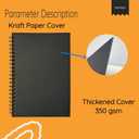 4 x Spiral Notebook, 2 Pack B6 Soft Cover Journals Notebook for School Student and Office Supplies, Blank Sketch Book, 50 Sheets/100 Pages, 100 GSM, 7.48 x 5.2 Inch, Black and Brown