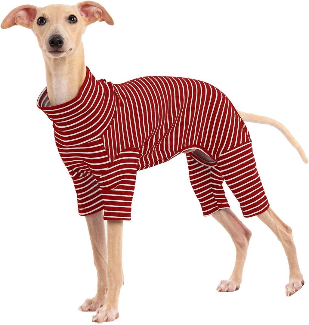 Dog Sweaters for Small Dogs Girls Boys, Striped Pet Sweaters for Fall Winter Dog Clothes, Turtleneck Pullover Knitwear for X-Small Dogs (Red)