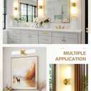 Emak Modern 22 Inch Bathroom Light Fixtures Over Mirror, Brushed Gold Vanity Light Bar with Milk Glass Shade, 2-Light Bathroom Wall Sconce, VL085-BGD-ML-2