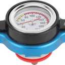 Thermostatic Radiator Cap, Universal Thermostatic Radiator Cap Water Tank Cover Leakproof W/Temperature Gauge(Big head 0.9bar)