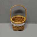 BETAULIFE Flower Girl Basket Wooden Flower Basket Woven Flower Basket,Wedding Flower Girl Basket And Home Decorations. (yellow)