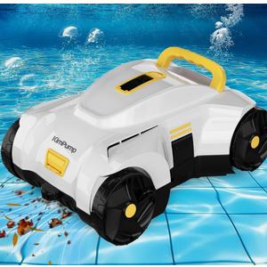 KimPump Automatic Pool Vacuum Robot, Cordless Robotic Pool Cleaner for Above Ground Pools and Flat Inground Pools, Pool Vacuum Cleaner Automatically Removes Debris Underwater, 90-120Min Runtime