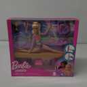 Barbie Careers Playset, Gymnastics Set with Blonde Gymnast Fashion Doll, C-Clip for Flipping Action, Balance Beam, Warm-Up Suit & Accessories