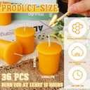 Rossesay 36 Pcs Beeswax Votive Candles Unscented Pure Beeswax Votive Candles Bulk Naturally Colored Bees Wax Candle for Home Room Party Wedding Spa Gift, 15 Hours Burn Time Each