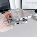 Yeddabox for iPhone 14 Plus Case Hibiscus Flower Floral Wavy Clear Phone Case Soft TPU Slim Shockproof Phone Cover for Women Girls, Black