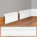 Pangda 4 Pcs 39.4 x 5.5 in White Wall Baseboard Covers Skirting Board Covers for 4.13 x 0.5in Baseboard Trim Polystyrene Moulding Easy DIY Installation for Room Office, Installed with Glue Not Include