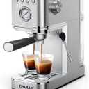 CHULUX Kom-Pro Espresso Machine 20 Bar, Semi Automatic Stainless Steel Coffee Machine for Home Latte Cappuccino Espresso Maker, Powerful Milk Frother Steam Wand