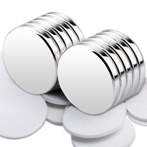 Super Strong Neodymium Magnets Disc with Double-Sided Adhesive 20x3mm Heavy Duty Powerful Rare Earth Extra Strong for Fridge Cabinet Curtain Craft 10Pack