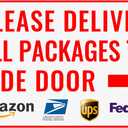 Please Deliver All Packages to Side Door Right Arrow - Bestylez Delivery Sign for Outdoor Use 12" * 8" (149)