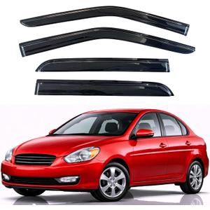 KPY Rain Guards Fit for 2006-2010 Hyundai Accent, Out-Channel Window Visors Vent Wind Deflectors 4PC, Car Accessories for 06-10 Accent