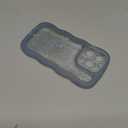 Compatible with iPhone 15 Pro,Cute Kawaii Bling Sparkle Glitter Frame Shape Soft Silicone Shockproof Protective Phone Case Cover for Women Girls Blue