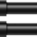 2 Pack Black Curtain Rods for Windows 66 to 120 Inch(5.5-10 Feet),1" Diameter Drapery Rods with Modern Style End Cap Finials,Size:36-120 Inch