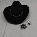 100% Wool Western Cowboy Hat for Men Women Classic Fedora Hat Felt Cowgirls Hats with Two Decorative Bands (Medium-X-Large)