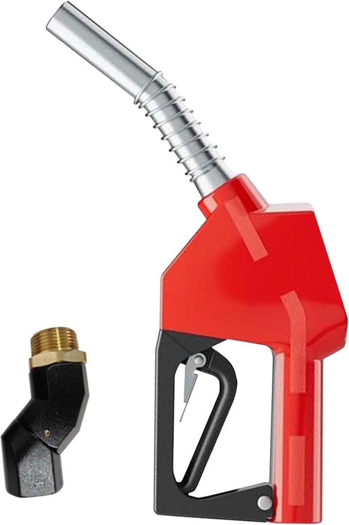 1" NPT Automatic Fuel Nozzle Auto Shut-Off Fuel Nozzle High Flow Car Fuel Filling Nozzle Used for diesel,gasoline,kerosen (Red 1" Fuel Nozzle, Swivel, 1 Inch)