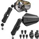 BUMBEE Upgraded Adventure Motorcycle Mirrors 360 Degrees Adjustable, Foldable Convex Side Rearview Mirrors No Vibration & Wobble With M8 M10 Screws and 7/8" Handlebar Mount for ATV Scooter Dirt Bike
