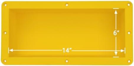 Uni-Green Ready Tile Small Shower Niche Footrest 16" x 8" x 4"（Inside 14" × 6" × 4") for Foot Rest and Soap Holder Recessed Wall Niche Insert, Tileable Niche for Shower Shaving