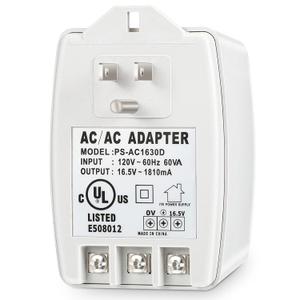 Feekoon 1 Pack 16V 30VA AC Plug in Ring Doorbell Transformer Compatible with Ring, Nest, Ecobee, 16 Volt Doorbell Transformer with PTC Fuse, UL Listed