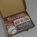 4 Pcs Baseball Decorations Rustic Baseball Wooden Signs Blocks Baseball Room Tabletop Centerpieces Baseball Decor for Home Bedroom Shelf Locker Room Tiered Tray Party Decor