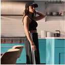 Adidas Womens Essentials 3-Stripes Woven Parachute Pants (Blue, M)