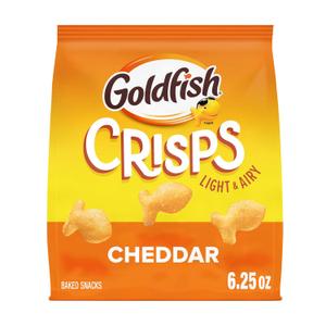 2 x Goldfish Crisps Cheddar Cheese Baked Chip Cracker Snack, 6.25 Oz Bag (EXP 01/17/26)