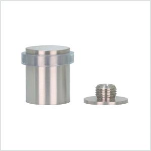 EVI Door Stops | Stainless Steel Door Stopper - Screw Fastening - Transparent Rubber Protector - 0.95 x 1.19 Inch Door Stop