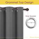 NICETOWN Grey Blackout Curtain Panels for Bedroom, Thermal Insulated Grommet Top Blackout Draperies and Drapes for Basement (2 Panels, W70 x L63-inch, Grey)