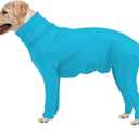 Hamiledyi Dog Onesie Anti-Licking Dog Bodysuit Spay Surgical Recovery Suit for Dogs Pet Cone Alternative After Surgery Dog Shedding Suit for Female Male Neuter Dogs Claming Pajamas (Blue, Large)