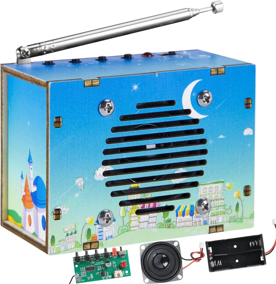 Science Kits for STEM Kits for Kids Age 8-10, STEM Toys Build Your Own FM Radio Kit, DIY Electronic Craft Projects Gifts for Teen Girls Boys 9 11 13 15 16+ Year Old (Printed Blue)