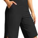 G Gradual Women's High Waisted Swim Board Shorts 11" Knee Length Beach Swimming Long Shorts for Women with Pockets Liner black 2xl