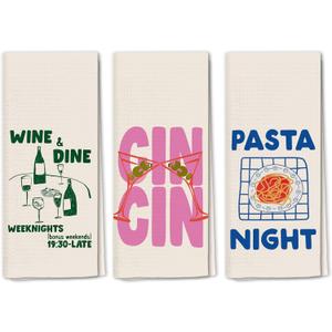 Italian Kitchen Towels Set 3, Italian Kitchen Decor, Bar Towels for Kitchen Bartender, Retro Dish Towels for Hand Towels for Kitchen, Aesthetic Kitchen Decor, 16x24 Inch