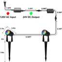 SUNTHIN Outdoor Landscape Lighting with Remote, RGBW Color Changing Spot Uplights, 6 Pack