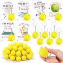 Aurelema 36 Set Valentines Tennis Sports Card Gifts for Kids Boys, Foam Stress Balls Keychains for Classroom Boys Exchange Gift Party Favor Supplies