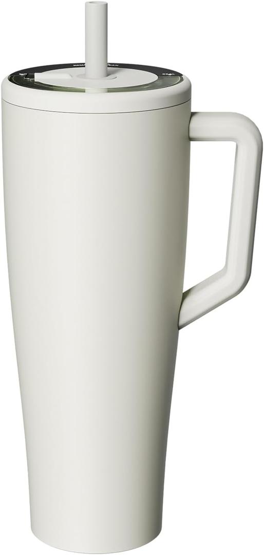 Leak proof No Spill Insulated Water Bottle 40 Oz Leakproof Tumbler Cup with Handle and Flip Straw Dune