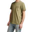 Round Neck Short Sleeve T-shirt, Olive Green, Medium