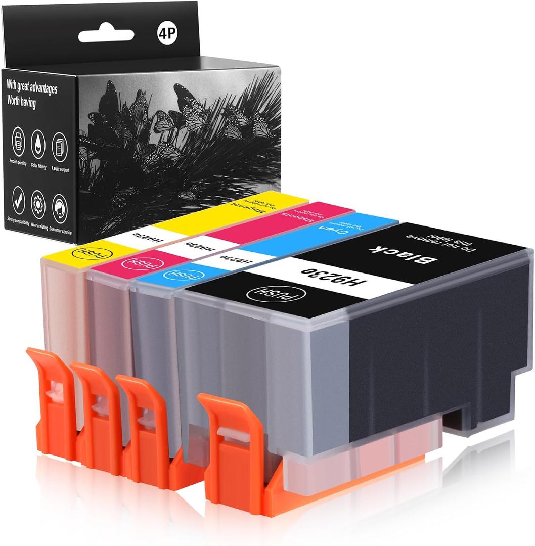 923e 923XL 923 Ink Cartridges for HP OfficeJet Pro 8130e 8135e 8139e 8138e 8122e 8120 8124e 8125e 8130 8132e 8134e Printers (4 Pack with Chip)