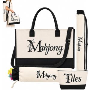 4Pcs Crossbody Mahjong Tile Bag Set for American Tiles and Racks, Large
