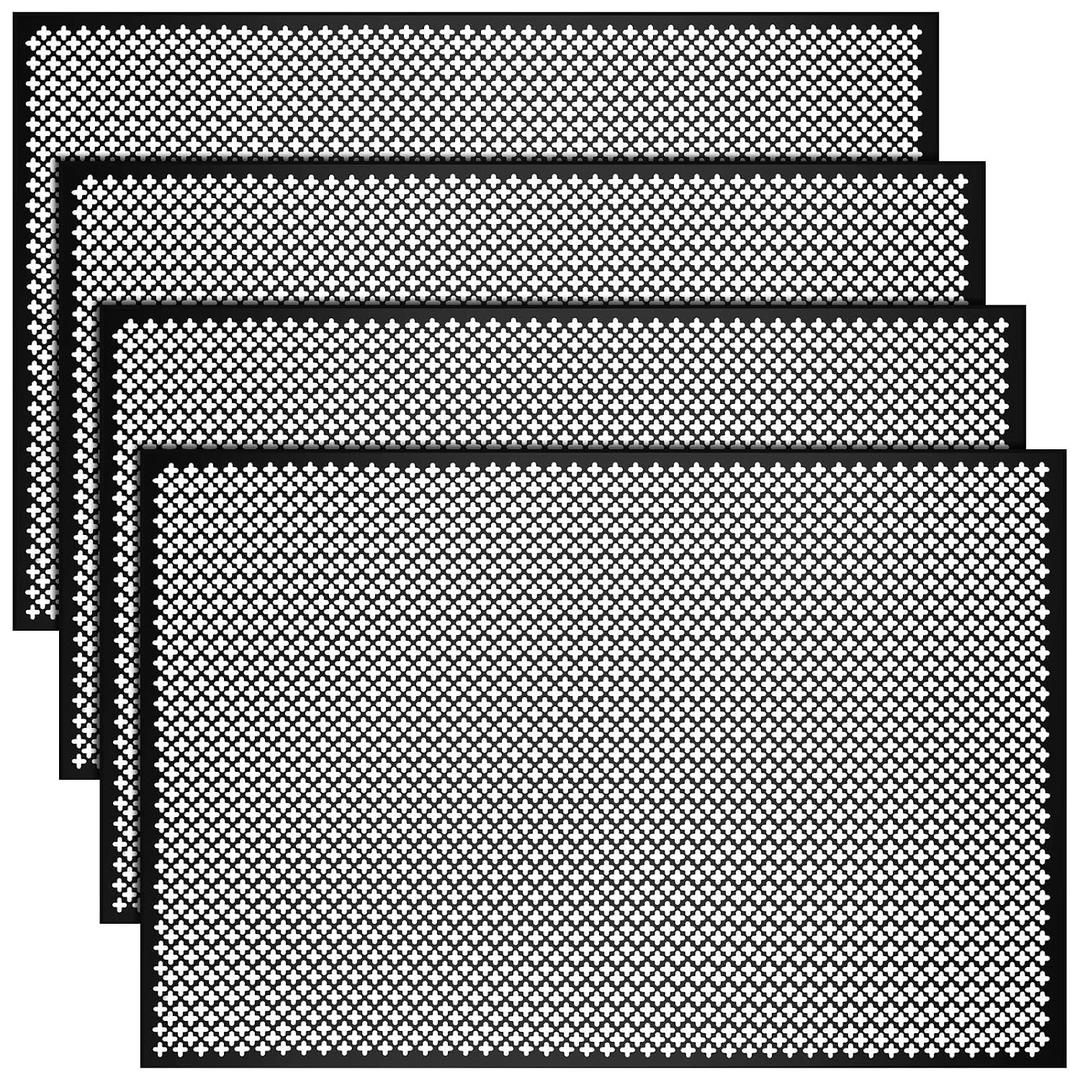 Gisafai 4 Pcs Decorative Cloverleaf Aluminum Sheet 24 in. x 36 in. x 0.02 in. Black Perforated Decorative Metal Sheets Metal Mesh Aluminum Sheet for Indoor Outdoor