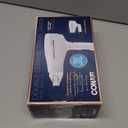 Conair Double Ceramic Travel Dryer with Concentrator & Folding Handle, 1875W Travel Blow Dryer with Smart Voltage Technology, Ionic Conditioning Fights Frizz, 3 Heat & 2 Speed Settings, White